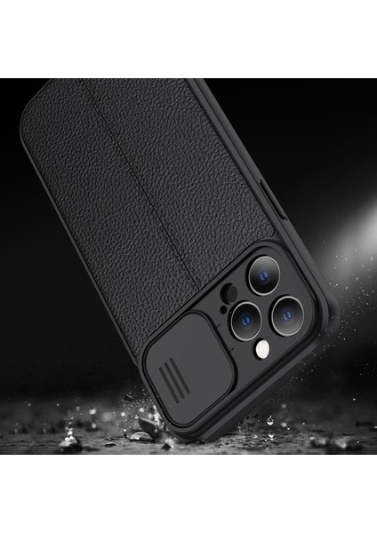Iphone 13 Pro Max Telefon Kılıfı 6.7 Inç Slayt Kamera Kapağı Litchi Dokusu Fingerprint Önleyici Pc+Tpu Anti-Fall Phone Vaka Yeşili (Yurt Dışından)