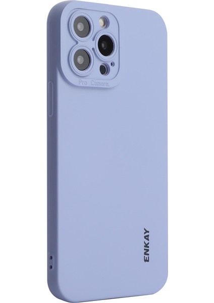 Iphone 13 Pro Max Telefon Kılıfı 6.7 Inç Sıvı Silikon Yumuşak Telefon Kılıfı Kesin Kesme Kamera Lens Koruma Kapak Morası (Yurt Dışından)