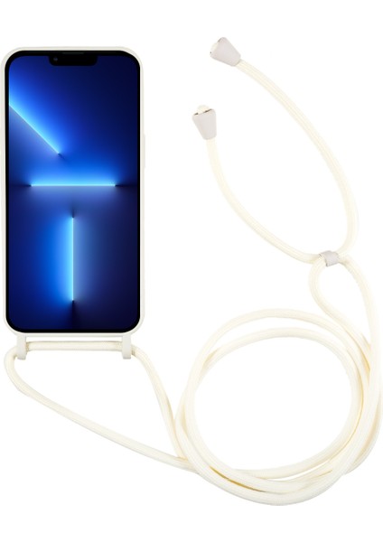 Iphone 13 Pro Max Telefon Kılıfı Sıvı Silikon Kılıf 6.7 Inç Kart Yuvası Kayış Bejli Koruyucu Telefon Kapağı (Yurt Dışından)