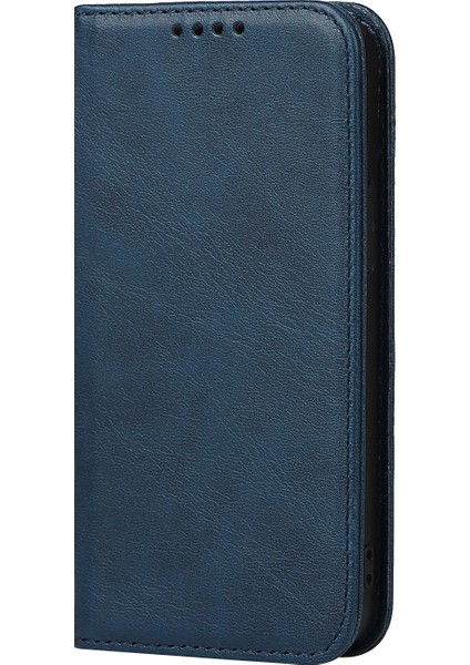 Stand Cüzdan Deri Telefon Flip Case Koruyucu Kapak Iphone 13 Pro 6.1 Inç-Dark Mavi (Yurt Dışından)