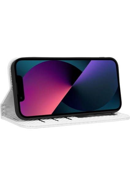 Iphone 13 Mini Telefon Kılıfı Için 5.4 Inç Izgara Doku Manyetik Otomatik Ahmed Telefon Kapağı Tam Koruma Pu Deri Cüzdan-Beyaz (Yurt Dışından) fırsatları