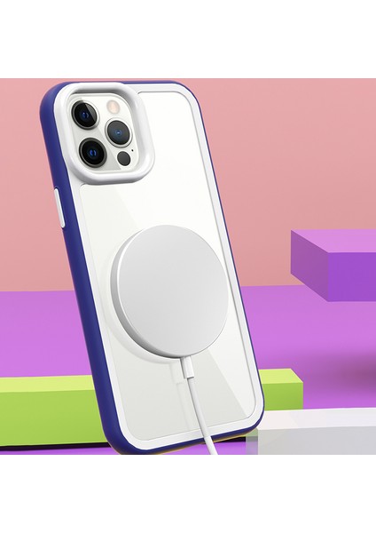 Iphone 13 Pro Max Telefon Kılıfı Için Şok Geçirmez Temiz Telefon Kılıfı Akrilik Geri+Renkli Çift Çıkarılabilir 2-1 Arada Kapak Mavisi (Yurt Dışından) fırsatları