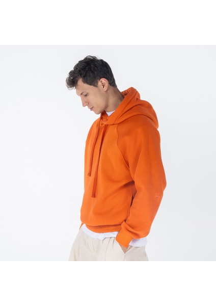 Friday Offset Pina Erkek Turuncu Kapüşonlu Oversize Sweatshirt Hoodie