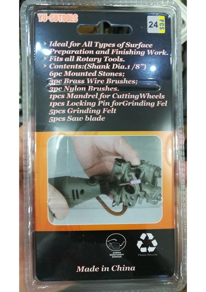 Hobi Gravür Taşlama Makinesi Pimli Aksesuar Seti 24 Parça Hobi Cihazları Için Mini Set
