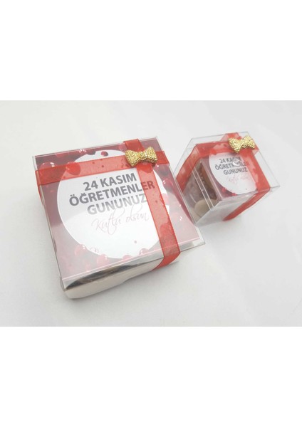 24 Kasım Öğretmenler Gününe Özel Hediyelik Yakut Kırmızısı Renkte 1 Adet Kavanoz Mum