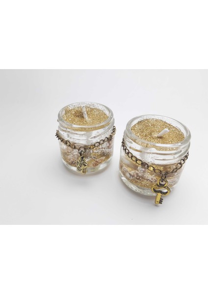 24 Kasım Öğretmenler Gününe Özel Hediyelik Altın Sarısı Renkte 1 Adet Kavanoz Mum modelleri