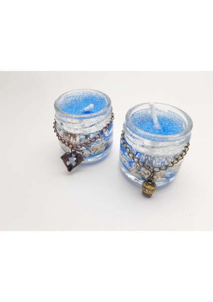 24 Kasım Öğretmenler Gününe Özel Hediyelik Deniz Mavisi Renkte 1 Adet Kavanoz Mum modelleri