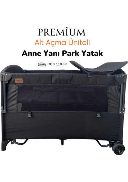 Premium Anne Yanı Park Yatak 70X110 cm Siyah