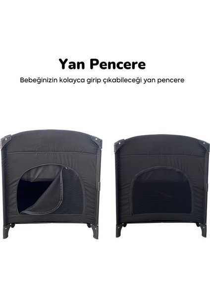 Premium Anne Yanı Park Yatak 70X110 cm Siyah modelleri