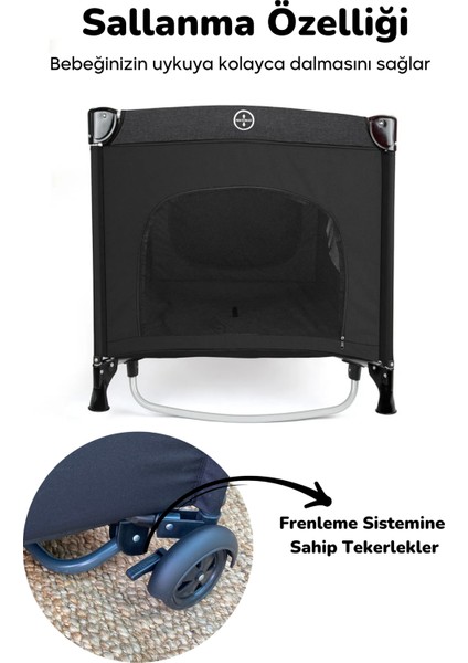 Premium Anne Yanı Park Yatak 70X110 cm Siyah fırsatları