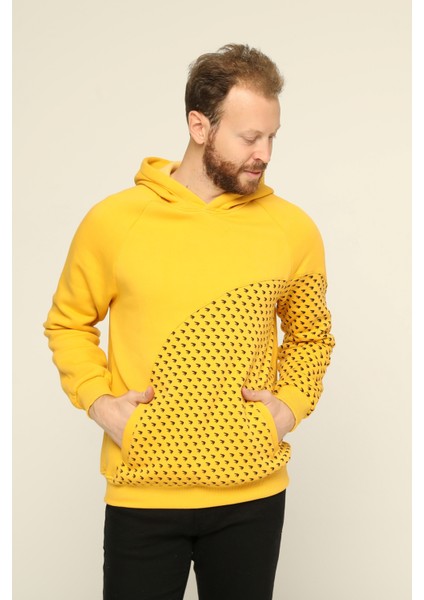 Kapşonlu Baskılı Kanguru Cepli Sweatshirt fırsatları