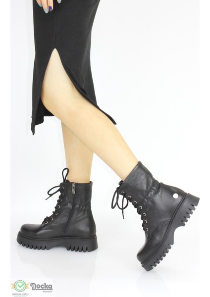 Mammimia Kadın Hakiki Deri Ortopedik Günlük Kalın Taban Bot M24/KB1885Y indirimleri