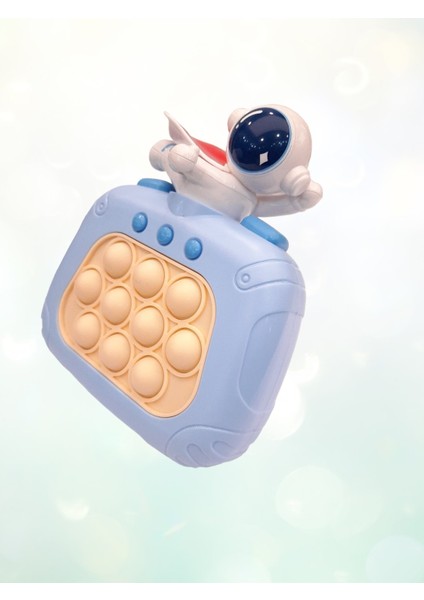 Popit Toys Elektronik Popit, Quick Push Konsol Uçan Astronot Model Mavi