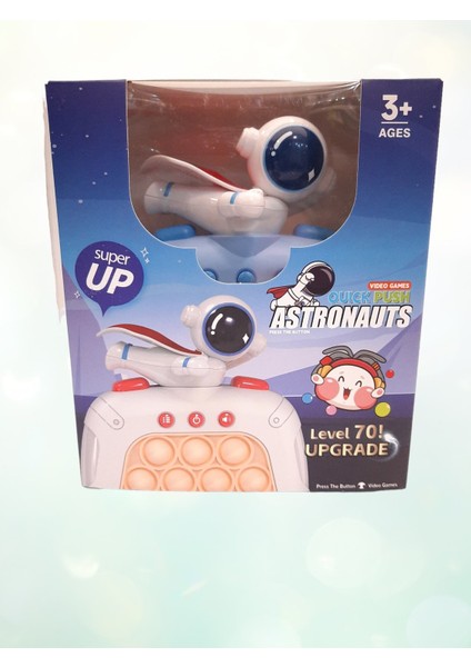 Popit Toys Elektronik Popit, Quick Push Konsol Uçan Astronot Model Mavi