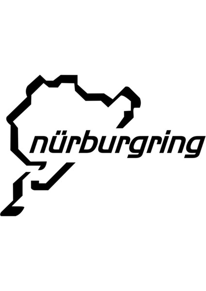 Nürburgring Oto Sticker Siyah 20 cm