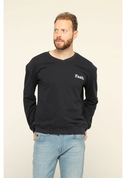 Owut Collection Lacivert V Yaka Sweatshirt