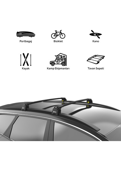 Renault Koleos 2017-2023 Turtle Air2 Ara Atkı Siyah
