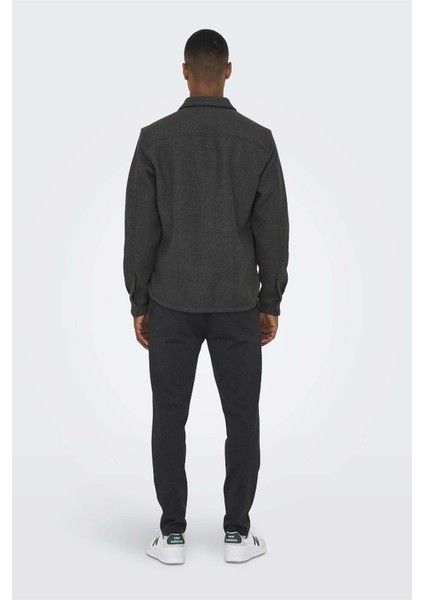 Erkek Onsash Regular Fit Çift Cep Gömlek 22023564 Siyah