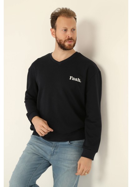 Lacivert V Yaka Sweatshirt fiyatları