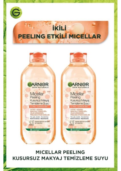 Micellar Kusursuz Makyaj Temizleme Suyu Peeling 400 ml x 2 Adet