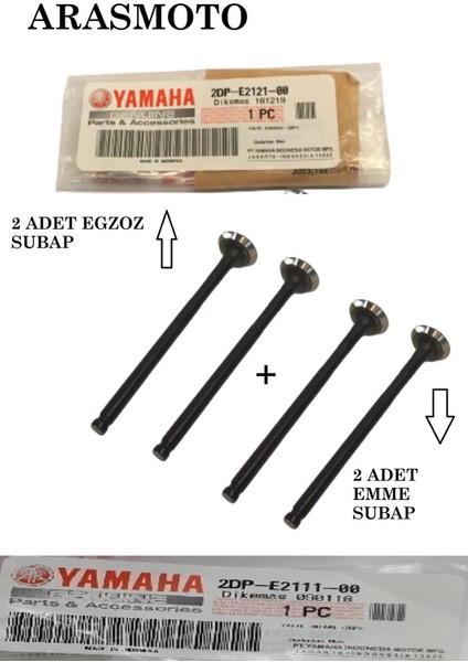 Nmax 125 - 150 Subap Takımı 4 Adet Orjinal (Emme ve Egsoz 4 Sibop ) -Arasmoto