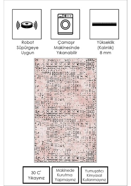 Dijital Baskı Yıkanabilir Kaymaz Pudra Salon Halısı Mutfak Halısı Yolluk ve Paspas