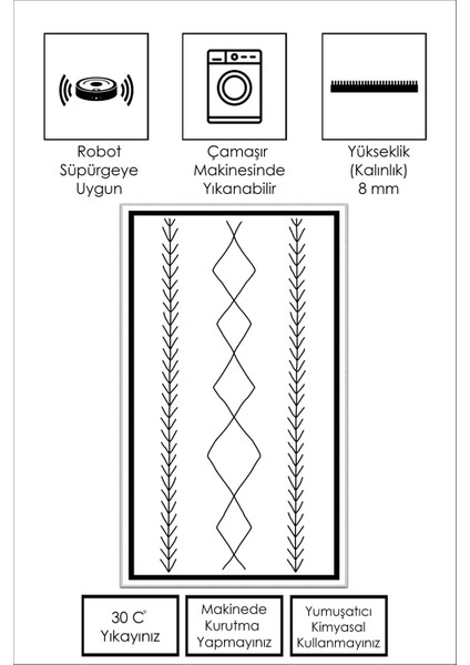 Dijital Baskı Yıkanabilir Kaymaz Beyaz Salon Halısı Mutfak Halısı Yolluk ve Paspas fiyatları