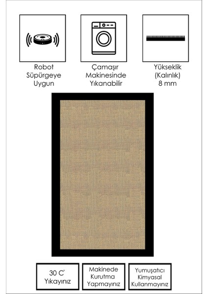 Dijital Baskı Yıkanabilir Kaymaz Siyah Salon Halısı Mutfak Halısı Yolluk ve Paspas