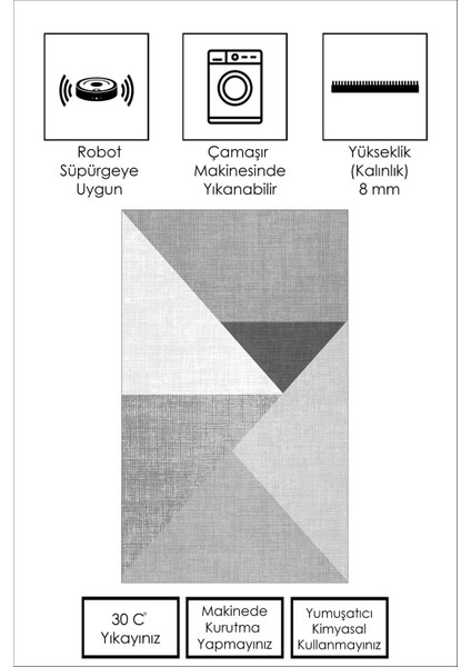 Dijital Baskı Yıkanabilir Kaymaz Gri Salon Halısı Mutfak Halısı Yolluk ve Paspas fiyatları