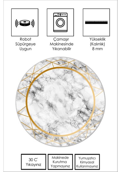 Dijital Baskı Yıkanabili Kaymaz Gold Yuvarlak Salon Halısı Mutfak Halısı Koridor Halısı ve Paspas fiyatları