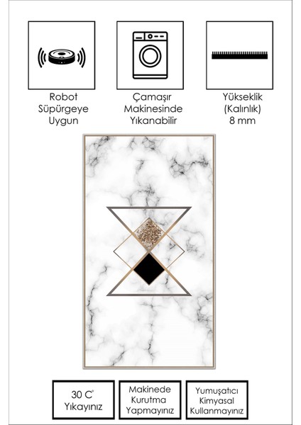 Dijital Baskı Yıkanabilir Kaymaz Beyaz Salon Halısı Mutfak Halısı Yolluk ve Paspas fiyatları