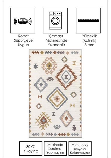 Dijital Baskı Yıkanabilir Kaymaz Renkli Salon Halısı Mutfak Halısı Yolluk ve Paspas
