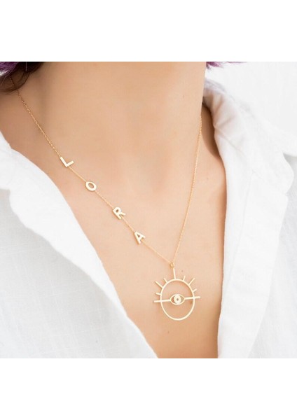 925 Ayar Gümüş Isim Tasarım Göz Kolye fiyatları