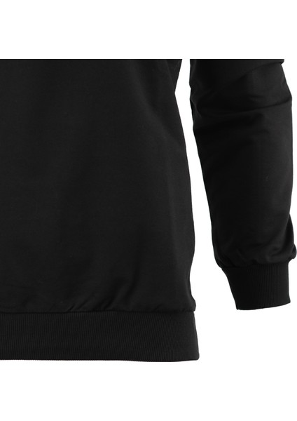 Erkek Mevsimlik Yarım Fermuarlı Dik Yaka Uzun Kollu Armalı Rahat Likralı Pamuklu İki Iplik Sweatshirt indirimleri
