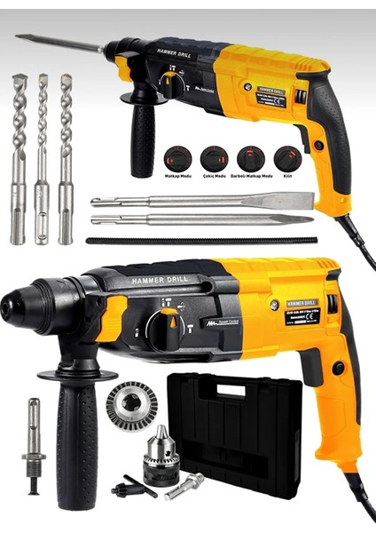 4200W Çelik Şanzuman Bakir Sargılı 2-28 Kırıcı Delici Hilti Matkap 5 Adet Uç GRM-KIRICI12