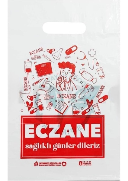 1000 Adet Ldpe Eczane Poşeti Karma - 5 Paket Küçük Boy 5 Paket Orta Boy El Geçme