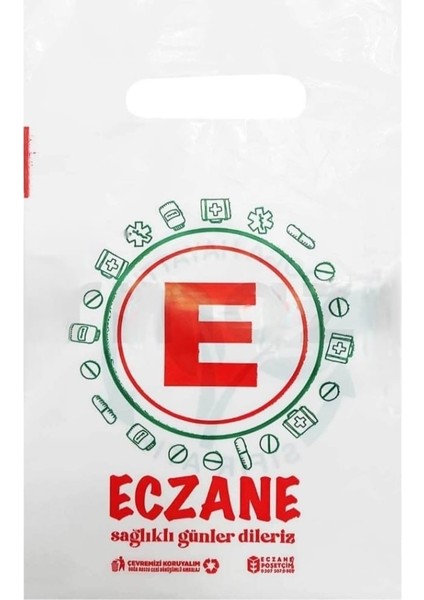 500 Adet - 17X27 cm Ldpe Eczane Poşeti Küçük Boy El Geçme