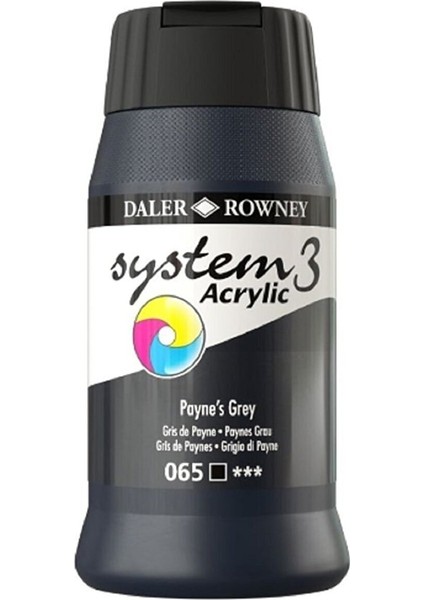 System 3 Akrilik Boya 500ML 065 Paynes Grey