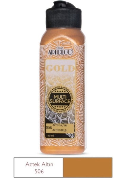 Gold Multi Surface Akrilik Boya 140ML 506 Metalik Aztek Altın