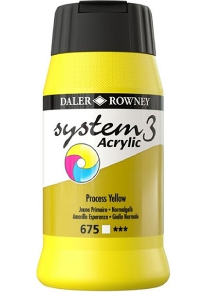 System 3 Akrilik Boya 500ML 675 Process Yellow