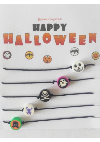 5 Adet Hallowen Ip Bileklik - Cadılar Bayramı Bileklik