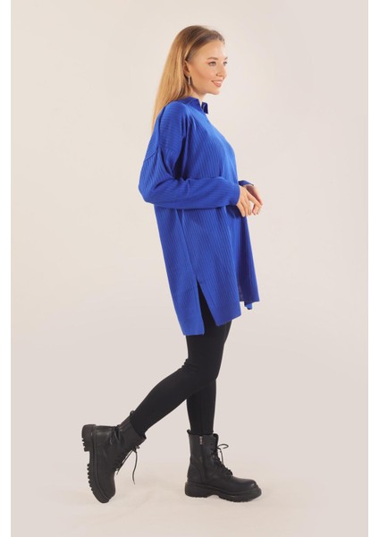 23214 Polo Yaka Fitilli Tunik Saks fiyatları