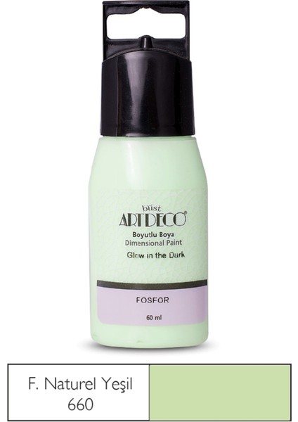 Fosforlu Boyutlu Boya 60ML Naturel Yeşil 660