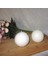 2'li Beyaz Top Mum/candle 8 cm Çap 1