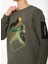 Haki Erkek Bisiklet Yaka Baskılı Sweatshirt D3WM-SWT38 3