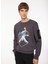 Füme Erkek Bisiklet Yaka Baskılı Sweatshirt D3WM-SWT38 2