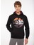 Discovery Expedition Siyah Erkek Kapüşonlu Baskılı Sweatshirt D3WM-SWT34 1