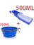 Mavi 500ML BOWL350ML Gösterildiği Gibi Köpek Su Şişesi Katlanır Tiryakisi Plastik Taşınabilir Su Şişesi Evcil Hayvanlar Açık Seyahat Köpekler Için Içme Suyu Besleyici Kase (Yurt Dışından) 2