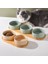 Beyaz 400ML 850ML Köpekler Seramik Kase Çift Üçlü Kedi Maması Ahşap Paletler ile Su Kaseleri Nordic Pet Içme Yeme Besleme Besleyiciler (Yurt Dışından) 3