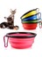 Mavi 350 ml Katlanabilir Evcil Hayvan Kaseleri Silikon Köpek Kase Seyahat Yürüyüş Için Taşınabilir Su Kasesi Köpekler Için Katlanabilir Yiyecek Tabağı Karabina ile (Yurt Dışından) 2